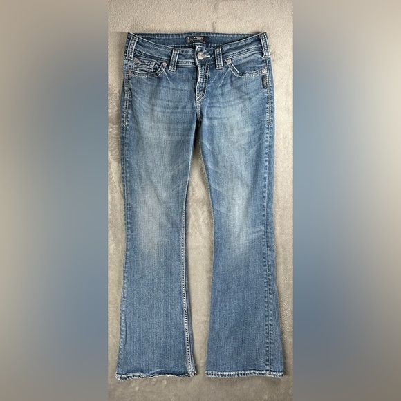 Silver Jeans Womens 29 Suki Surplus Denim Big Stitch Boot Cut Casual Rodeo Party - Picture 1 of 5